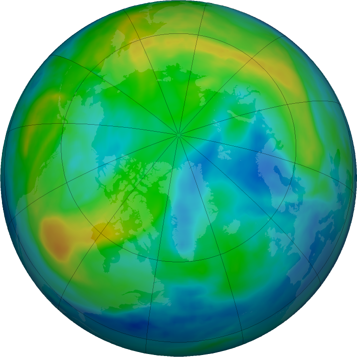 Arctic ozone map for 17 November 2022